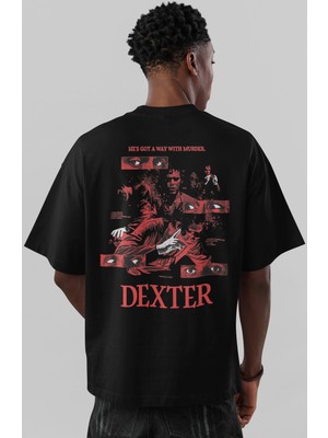 Sevbano Tasarım Dexter Dizi Sırt Baskılı Unisex Oversize Tişört