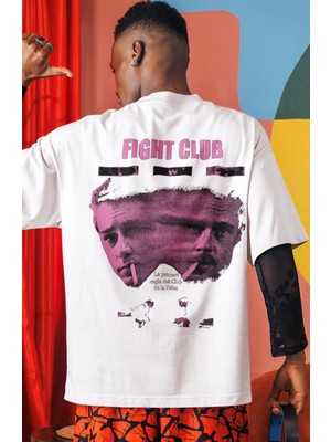 Sevbano Tasarım Efsane Film Fight Club Tyler Durden Sırt Baskılı Unisex Oversize Tişört