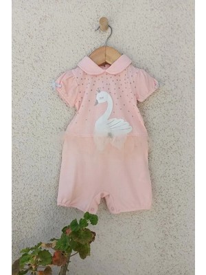 TeknoKapsül Kuğu Desenli Kız Tulum 3-6-9 Ay