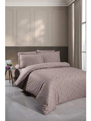 First Choice Boris %100 Pamuk 200 Tc (80 Tel) Jakarlı Saten Çift Kişilik Nevresim Takımı