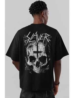 Sevbano Slayer Rock Metal Müzik Grubu Sırt Baskılı Unisex Oversize Tişört