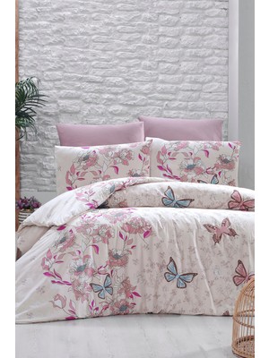 First Choice Kelebek %100 Pamuk 150 Tc (60 Tel) Ranforce Çift Kişilik Nevresim Takımı