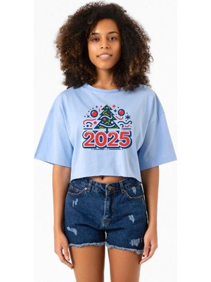 Happy New Year 2025 Essential Bebe Mavi Kadın Crop Tshirt