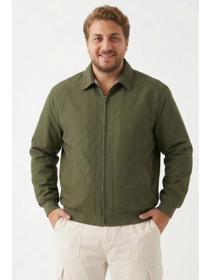 Freemen Erkek Dik Yaka Fermuarlı Basic Bomber Mont -Büyük Beden Aralığı-