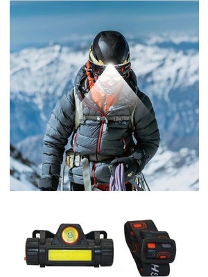 TeknoKapsül Kafa Lambası - 8 Saat Dalı Şarjlı Sensörlü Mıknatıslı - Kamp - Balıkçılık- Acil Durum Feneri