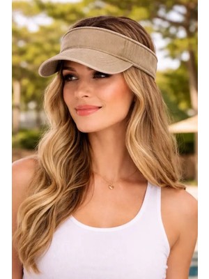 Ekstore Eskitme Vintage %100 Pamuklu Tenisçi Vizör Şapka