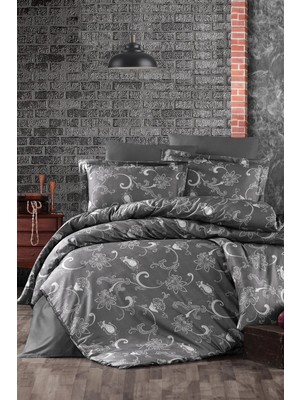 First Choice Carmina %100 Pamuk 200 Tc (80 Tel) Baskılı Saten Çift Kişilik Nevresim Takımı