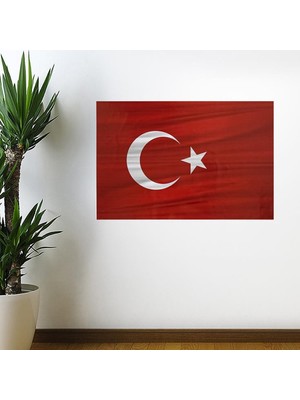 TeknoKapsül Dalgalanma Efektli Manyetik Duvar Stickerı Türk Bayrağı 75 x 50 cm