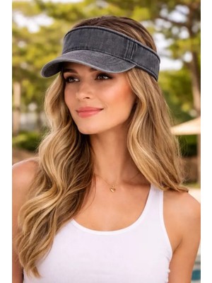 Ekstore Eskitme Vintage %100 Pamuklu Tenisçi Vizör Şapka