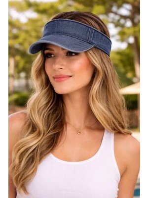 Ekstore Eskitme Vintage %100 Pamuklu Tenisçi Vizör Şapka