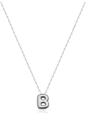 Silveranka 925 Ayar Gümüş Balon Harfli Minimal Kolye