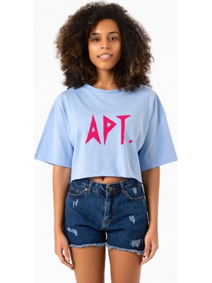 Blackpink Apt Bebe Mavi Kadın Crop Tshirt