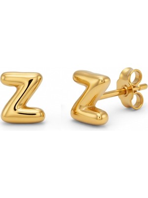 Silveranka 925 Ayar Gümüş Balon Z Harfli Minimal Küpe