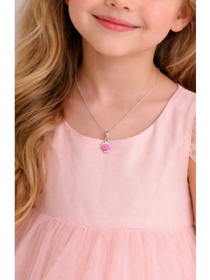 Miraç Gümüş Takı Atölyem 925 Ayar Gümüş Mineli Deniz Kabuğu Detaylı Kız Çocuk Kolye