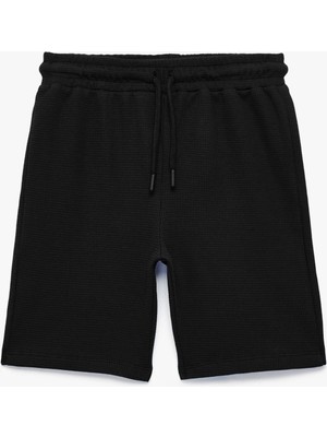 Koton Pamuklu Beli Bağlamalı Dokulu Basic Şort