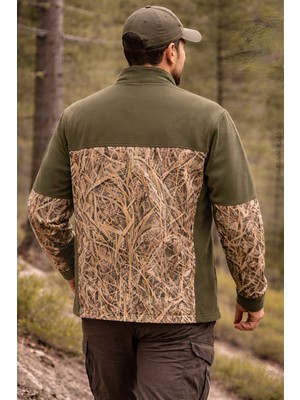 Özpak Saz Desenli Kamuflaj Avcı Ceketi Polar Ceket