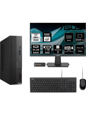 Asus Expertcenter D500SE i5 13400 16GB RAM 1TB SSD 23.8" FHD Win11 Home D500I58512BODP366 Masaüstü Bilgisayar + Per4 USB