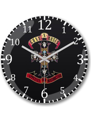Guns N' Roses Temalı 3 Duvar Saati, Şık ve Modern Tasarım
