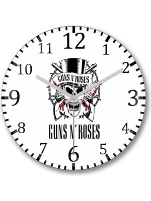 Guns N' Roses Temalı Duvar Saati, Şık ve Modern Dekorasyon Unsuru