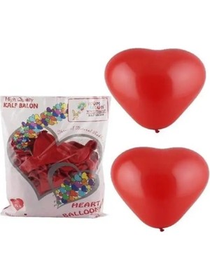 Gemar Atom Kalp Balon Kırmızı - 15 Adet