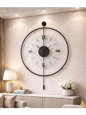 Luxry  Dev Boy(75*90 Cm) - Kırılmaz Camlı - Modern Dekoratif Metal Duvar Saati