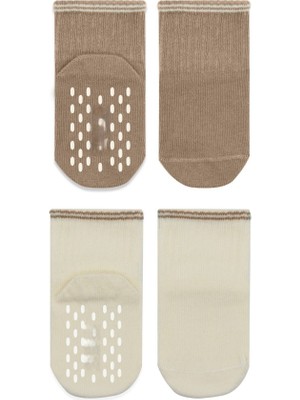 Nessi World Çemberli Basic Penye Kaymaz Soket Çorap 2li 10146 Kahve