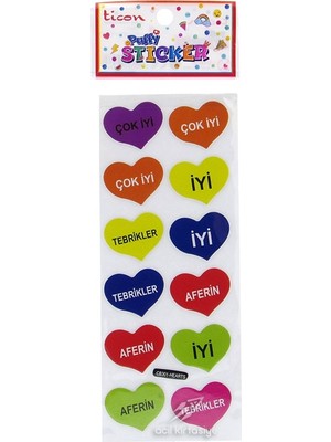 Ticon Puffy Sticker Aferin - 6 Adet
