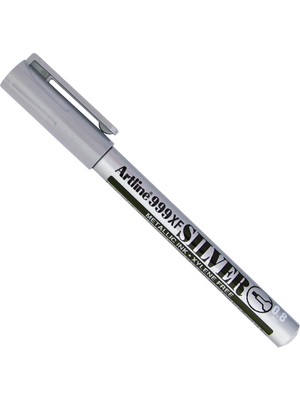 Artline Ek-999Xf Markör Kalem Yaldızlı Yuvarlak Uçlu 0.8 Mm Gümüş (12 Li Kutu)