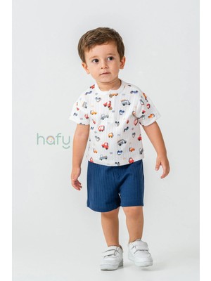 Hafy Baby Araba Desenli, Yazlık Erkek Çocuk, Bebek Şortlu Takım