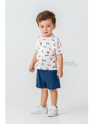 Hafy Baby Araba Desenli, Yazlık Erkek Çocuk, Bebek Şortlu Takım