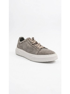 Ustalar Ayakkabı Gri-Beyaz Süet Hakiki Deri Sneaker Ayakkabı 632.2501