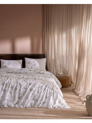 Madame Coco Rumily Çift Kişilik %100 Pamuk Ranforce Baskılı Çarşaflı Nevresim Takımı - Yeşil