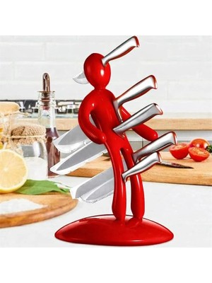 Sunup SN-29169 Kırmızı Çok Amaçlı Mutfak Tezgah Üstü Bıçak Tutucu Stand Organizer