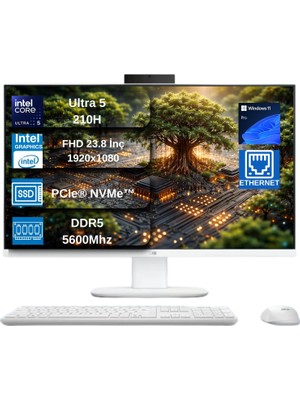 Asus V440VAK Intel® Core™ 5 210H 4.8ghz 16GB Ddr5 512GB SSD 23.8" Fhd 100HZ 250NITS Srgb: %100 WIN11PRO Beyaz Allınone Bilgisayar V440VAKC58512W0DEX02