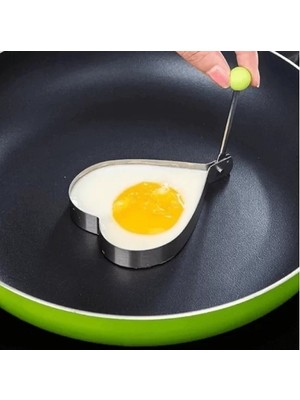 Fun And Market Buğz Metalik Kalp Şeklinde Metal Omlet Yumurta ve Krep Kalıpları