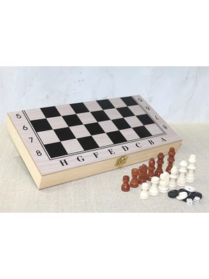 Fun And Market Buğz Ahşap Kutulu Satranç ve Tavla Seti ALK4022