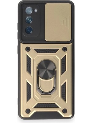 Fun And Market Buğz Samsung Galaxy S20 Fe Kılıf Pars Lens Yüzüklü Silikon - Gold