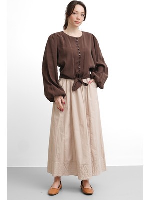 Salisburys Molly Nelly Kadın Bağlamalı Balon Kol Gömlek