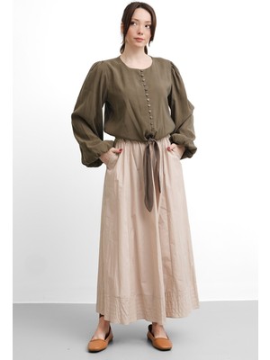 Salisburys Molly Nelly Kadın Bağlamalı Balon Kol Gömlek