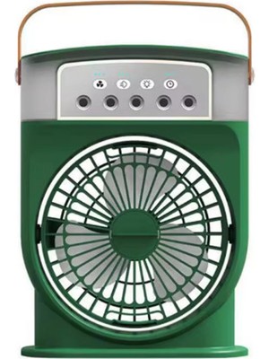Fun And Market Buğz Şarjlı 600 ml Su Hazneli Taşınabilir Masaüstü Vanilatör  Güçlü Fan ve 2000 Mah Pil Yeşil