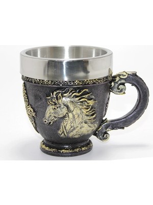 Fun And Market Buğz 3D Kabartmalı At Büstü Paslanmaz Çelik Kupa Bardak ALK4478