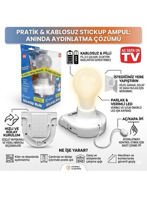 Westinghouse Stickup Bulb Kablosuz Pilli Portatif LED Ampul - Kendinden Yapışkanlı  Aydınlatma