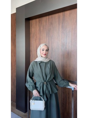 Salisburys Molly Nelly Kadın Fermuarlı Yakası Tokalı Etekli Takım