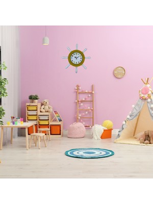 TeknoKapsül Sarı Çocuk Odası Kamelalı Dümen Duvar Saati