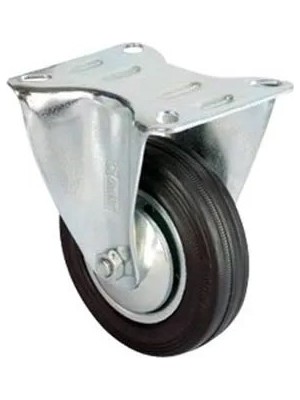 TeknoKapsül Servis Tekeri - Tablalı Siyah Sabit - Çap 100 mm