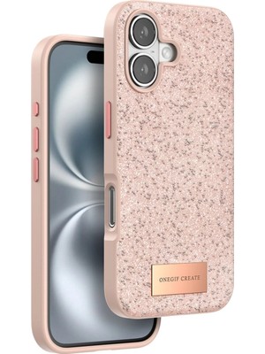 Fun And Market Buğz Onegif  Iphone 16 Plus Bright Simli Kapak - Pembe