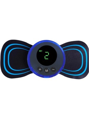Fun And Market Buğz 8 Modlu Mini Şarjlı Kelebek LCD Ekran Ems Boyun Omuz Kol Sırt Elektrikli Masaj Bantı Kas Stimülatörü