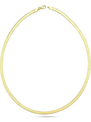 Bilezikci 3.5 mm Enli 14 Ayar Altın Ezme Zincir