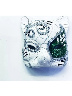 Die Grup  Yeşil Renk Işlemeli Seramik Malzemeden Imal Venedik Kedi Model Magnet