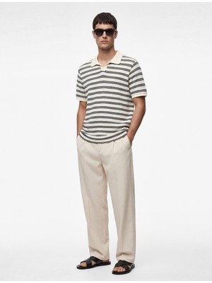 Koton Regular Fit Kısa Kollu Polo Yaka Çizgili Tişört